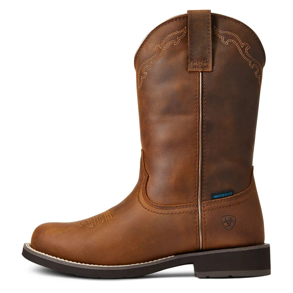 10040272 Ariat Women's Delilah Round Toe H2O Waterproof Boot - Distressed Brown