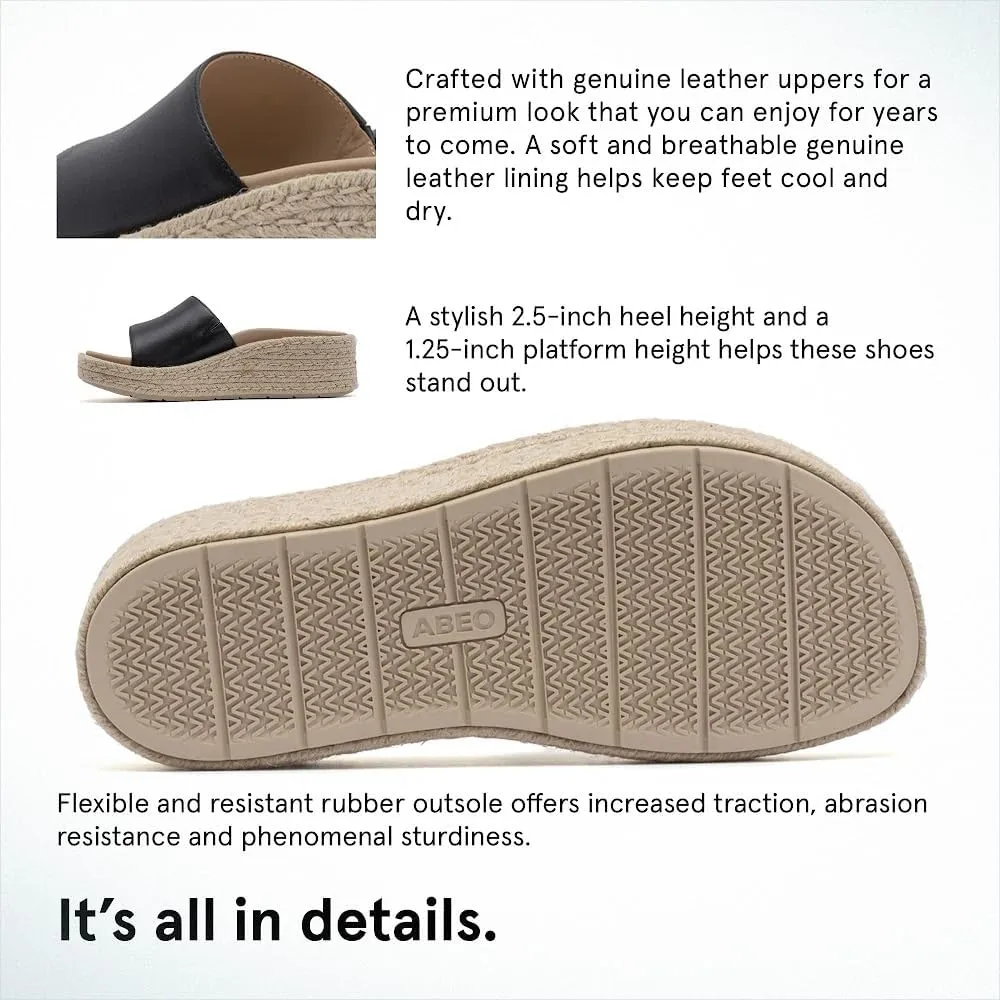 ABEO Solstice Slide Platform Sandals | Slip On Sandals Women | Espadrilles for Women | Sandals Women Dressy | Summer Shoes for Women | Built In Orthotic Insoles