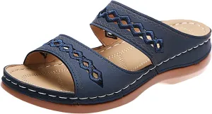 Cathalem Orthopedic Sandals for Women, Summer Comfortable Walking Sandals with Arch Support Platform Wedge Slides Shoes