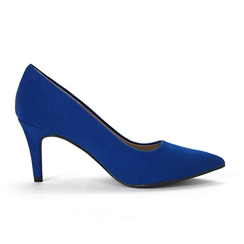 Stylish DREAM PAIRS Womens Slip-On Low Mid Heels - Elegant Pointed Closed-Toe Dress Court Shoes for Comfort and Sophistication