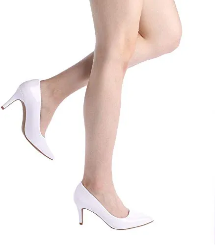 Stylish DREAM PAIRS Womens Slip-On Low Mid Heels - Elegant Pointed Closed-Toe Dress Court Shoes for Comfort and Sophistication