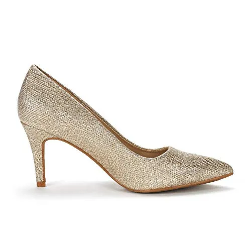 Stylish DREAM PAIRS Womens Slip-On Low Mid Heels - Elegant Pointed Closed-Toe Dress Court Shoes for Comfort and Sophistication