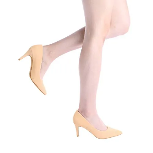 Stylish DREAM PAIRS Womens Slip-On Low Mid Heels - Elegant Pointed Closed-Toe Dress Court Shoes for Comfort and Sophistication