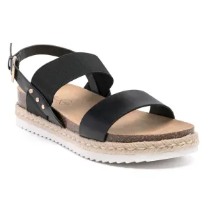 Espadrille Detail Everyday Sandals in Black