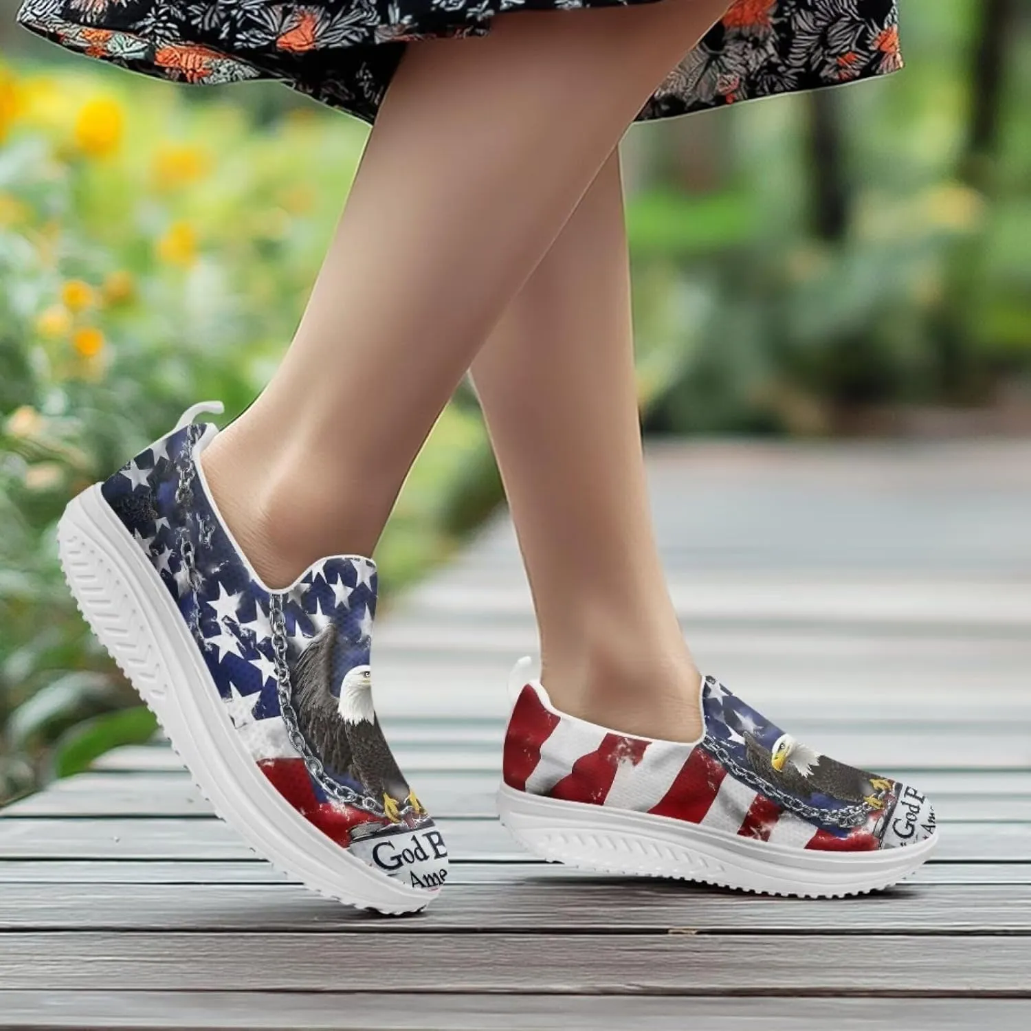 Forchrinse Womens Platform Shoes Casual Wedges Shoes Fashion Low Top Walking Sneakers Comfortable Slip on Platform Shoe