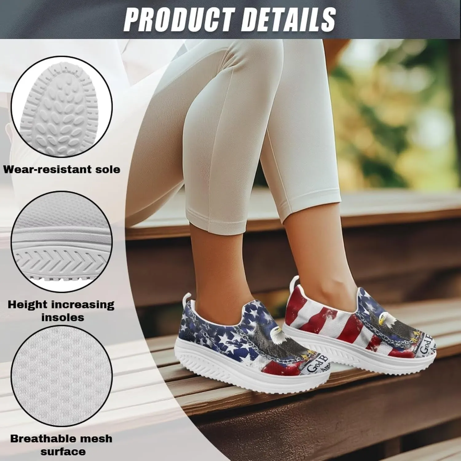 Forchrinse Womens Platform Shoes Casual Wedges Shoes Fashion Low Top Walking Sneakers Comfortable Slip on Platform Shoe