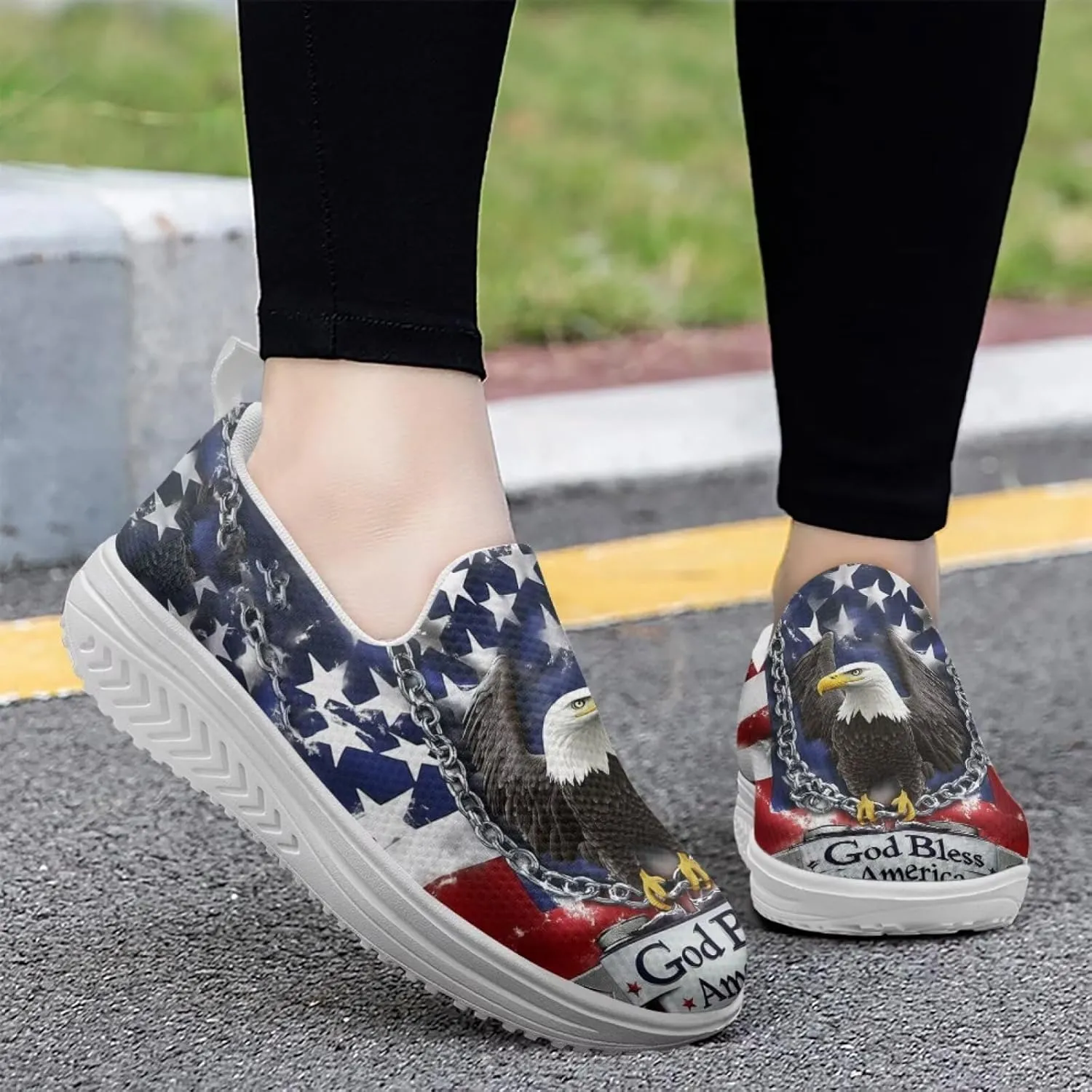 Forchrinse Womens Platform Shoes Casual Wedges Shoes Fashion Low Top Walking Sneakers Comfortable Slip on Platform Shoe