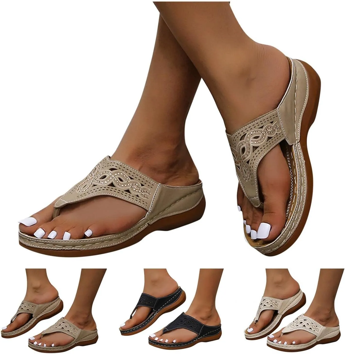 Gibobby Sandals for Women Dressy,Women Gladiator Sandals Flat,Summer Strappy Lace Up Open Toe Knee High Flat Sandal