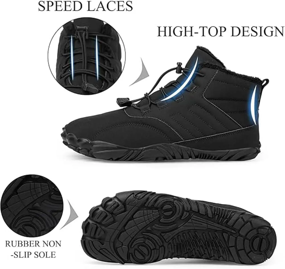 Giltpeak Waterproof Winter Barefoot Shoes, Hiking Boots Pro Non-Slip Waterproof Winter, Mens Womens Winter Barefoot