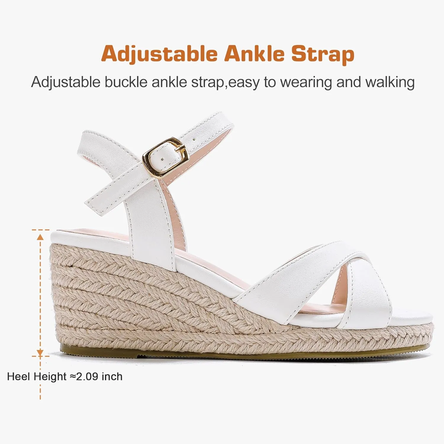 Girls Wedge Sandals Espadrilles Flatform Open Toe Dressy Girls Heels Summer Shoes Little Big Kid