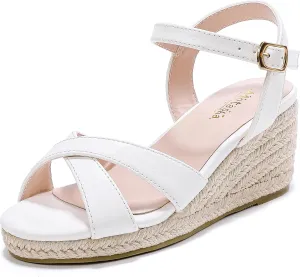 Girls Wedge Sandals Espadrilles Flatform Open Toe Dressy Girls Heels Summer Shoes Little Big Kid