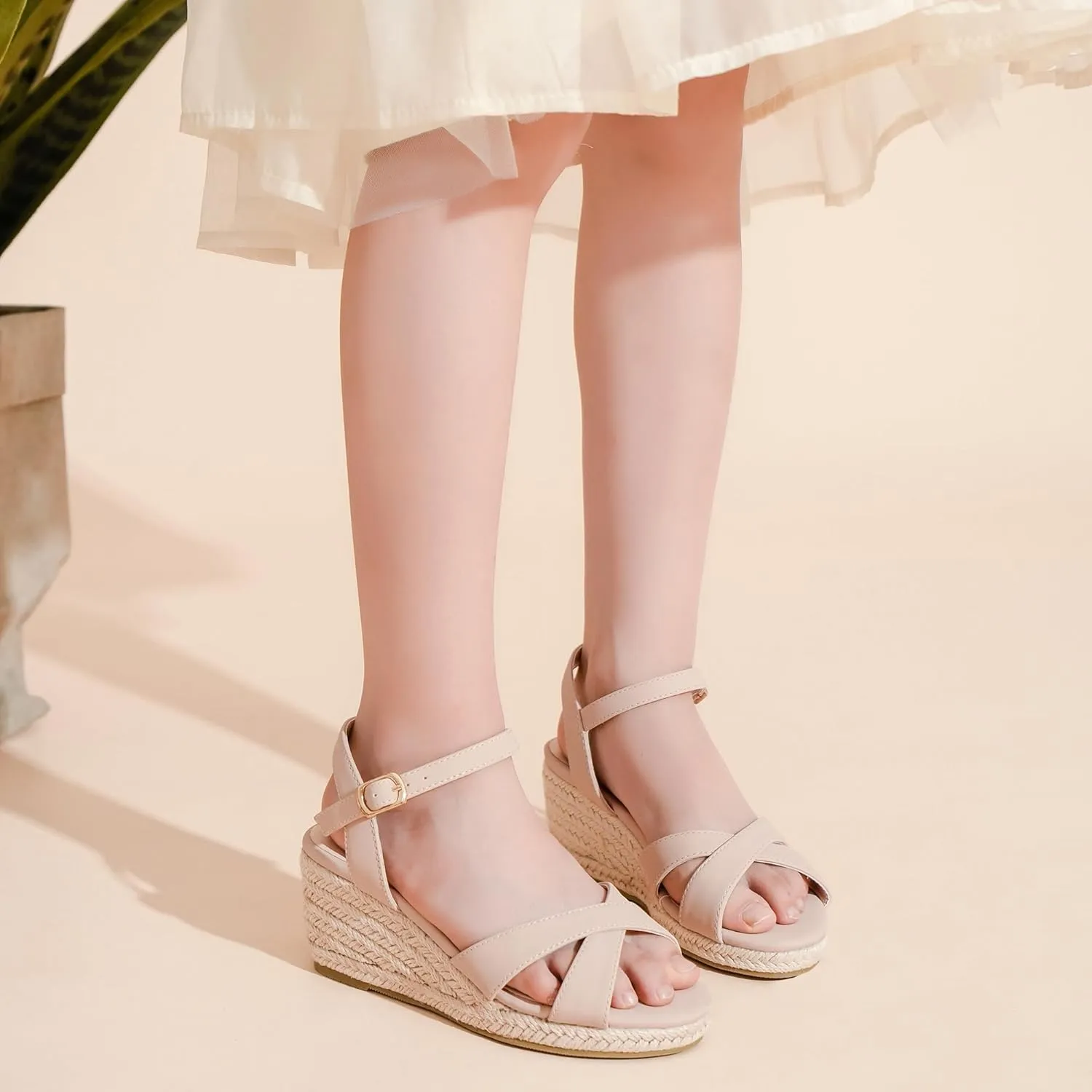 Girls Wedge Sandals Espadrilles Flatform Open Toe Dressy Girls Heels Summer Shoes Little Big Kid