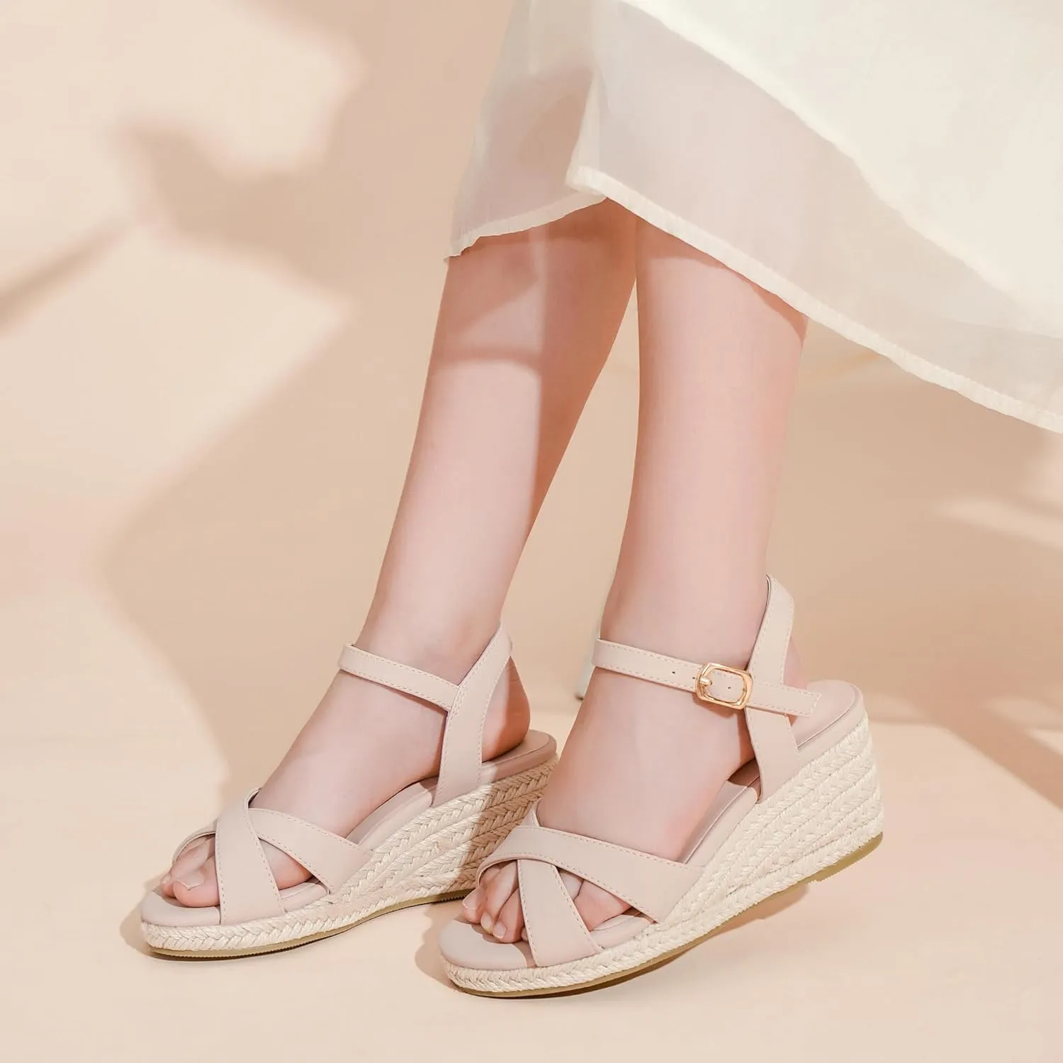 Girls Wedge Sandals Espadrilles Flatform Open Toe Dressy Girls Heels Summer Shoes Little Big Kid