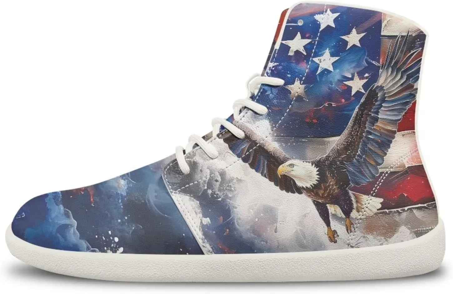 High Top Sneakers for Women Leather Shoes Trendy Men's Barefoot Shoes