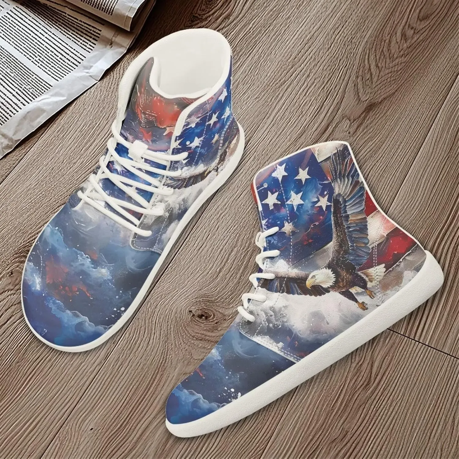 High Top Sneakers for Women Leather Shoes Trendy Men's Barefoot Shoes