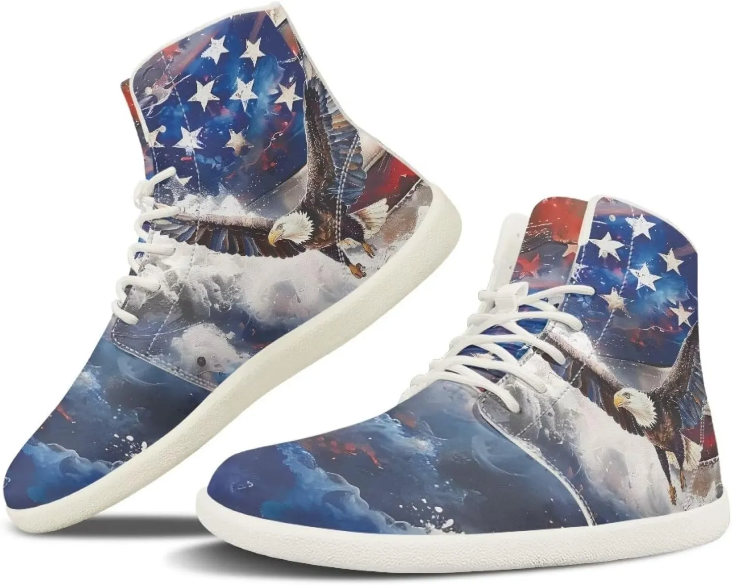 High Top Sneakers for Women Leather Shoes Trendy Men's Barefoot Shoes
