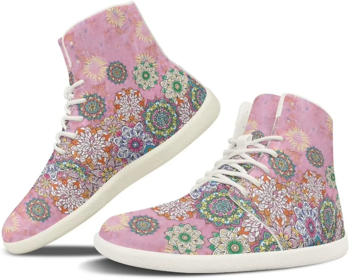 High Top Sneakers for Women Leather Shoes Trendy Men's Barefoot Shoes
