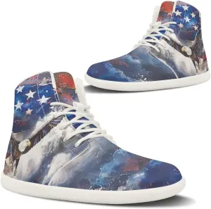 High Top Sneakers for Women Leather Shoes Trendy Men's Barefoot Shoes