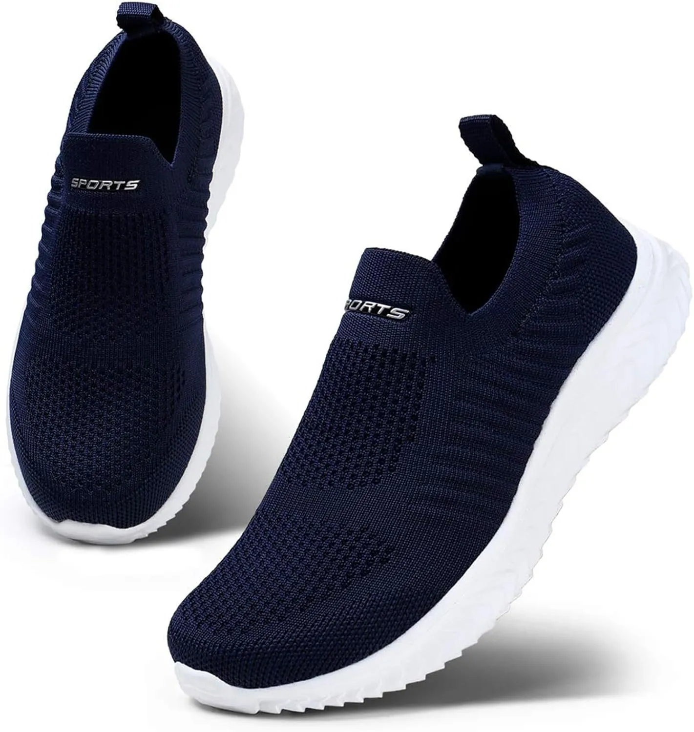 Mens Slip On Walking Shoes Lightweight Non Slip Gym Workout Running Shoes Mesh Breathable Cushion Tennis Athletic Sneakers