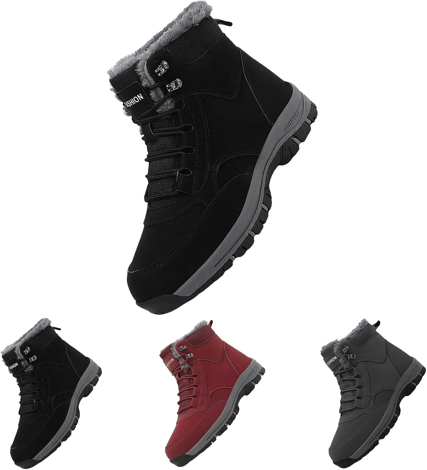 Men's Work Boots Soft Toe Hiking Sneakers Warm Fur Lined Womens Workout Shoes Winter Winter Backpacking Snow Botas Warm Water Hike Grounded Footwear