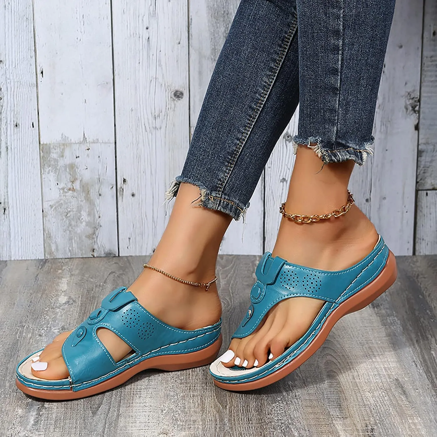 Orthopedic Sandals for Women Cushion Orthopedic Flip Flops Women Sandals for Women Dressy Summer Heel Orthotic Ladies Dress Sandals Low Heel Orthopedic Arch Support Sandals for Women 2025