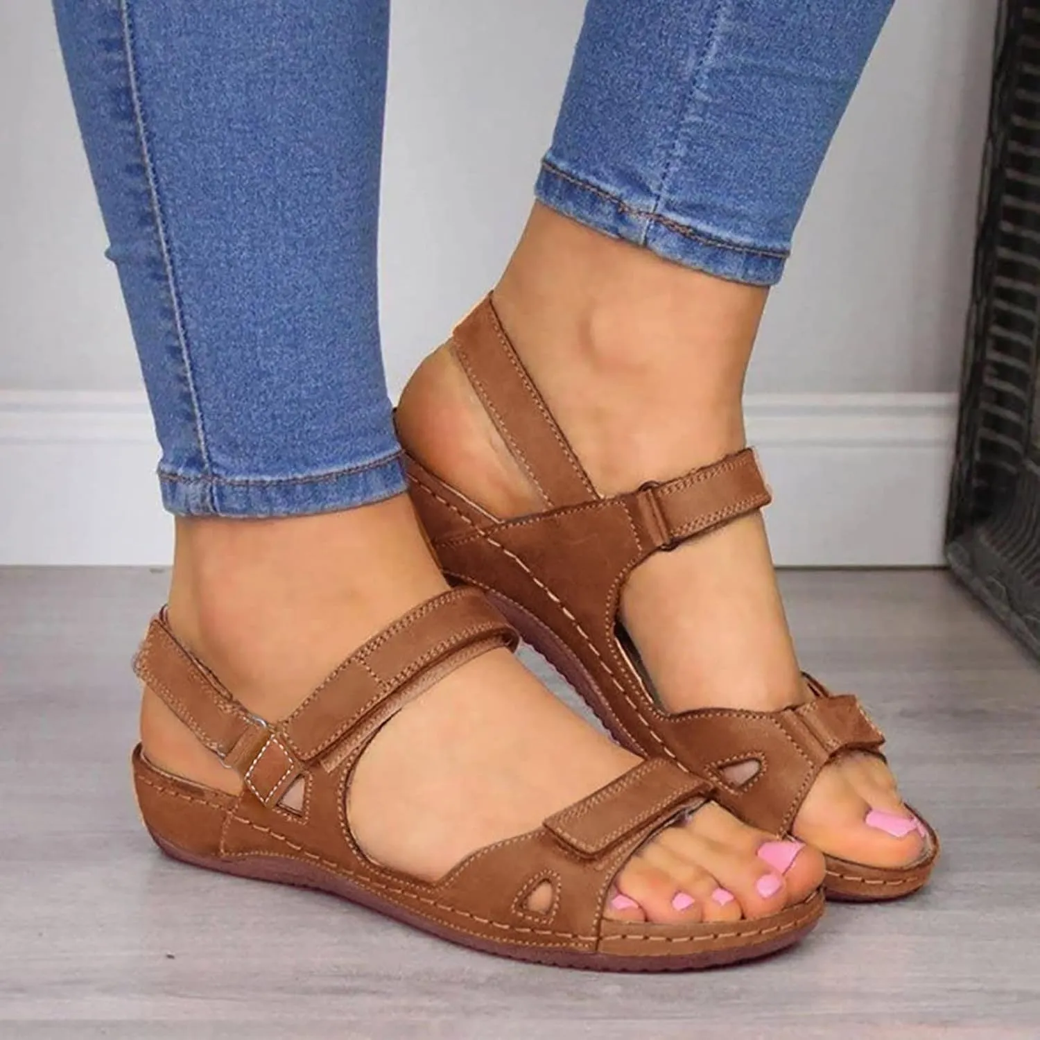 Orthopedic Sandals Women Fashion Dressy Orthopedic Beach Sandals for Woman Arch Support Dress Sandals for Women Orthopedic Black Sandals Women Flat Dressy Orthopedic Womens Shoes Dressy Casual Summer