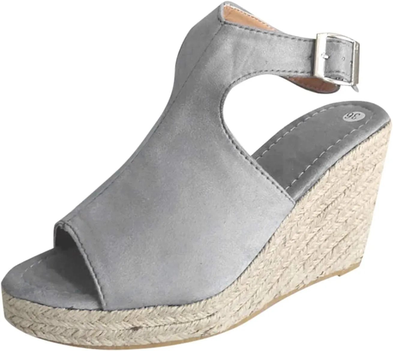 Wedge Sandals for Women Open Toe Slip On Platform Sandals Espadrilles Buckle High Platform Beach Shoes