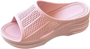 Wedge Slides for Women Orthopedic Summer Slip On House Slippers Arch Support Comfortable Open Toe Wide Width Beach Sandal