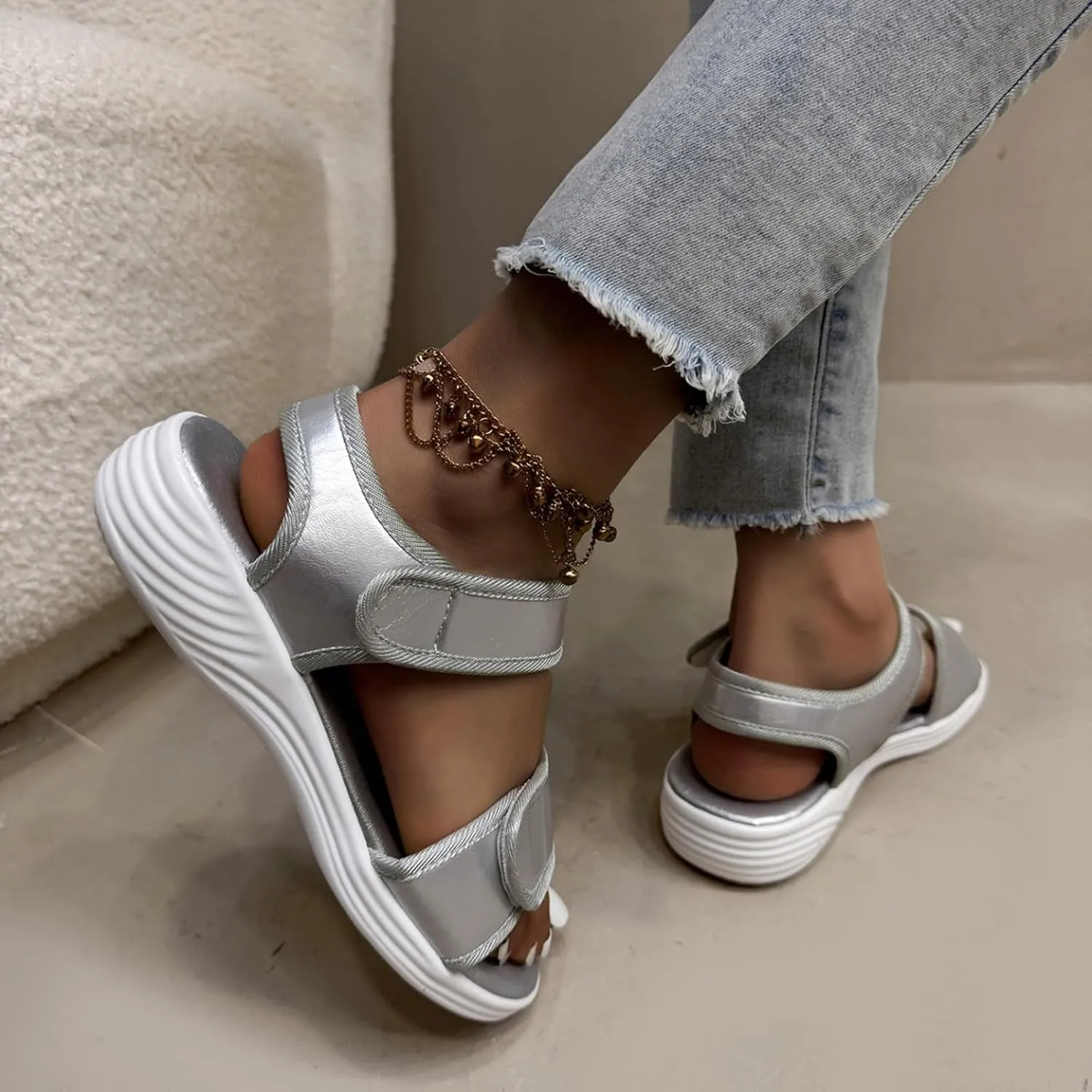 Womens Orthopedic Walking Hiking Sandals Mesh Open Toe Sports Sandals with Arch Support Comfortable Slip On Beach Shoes