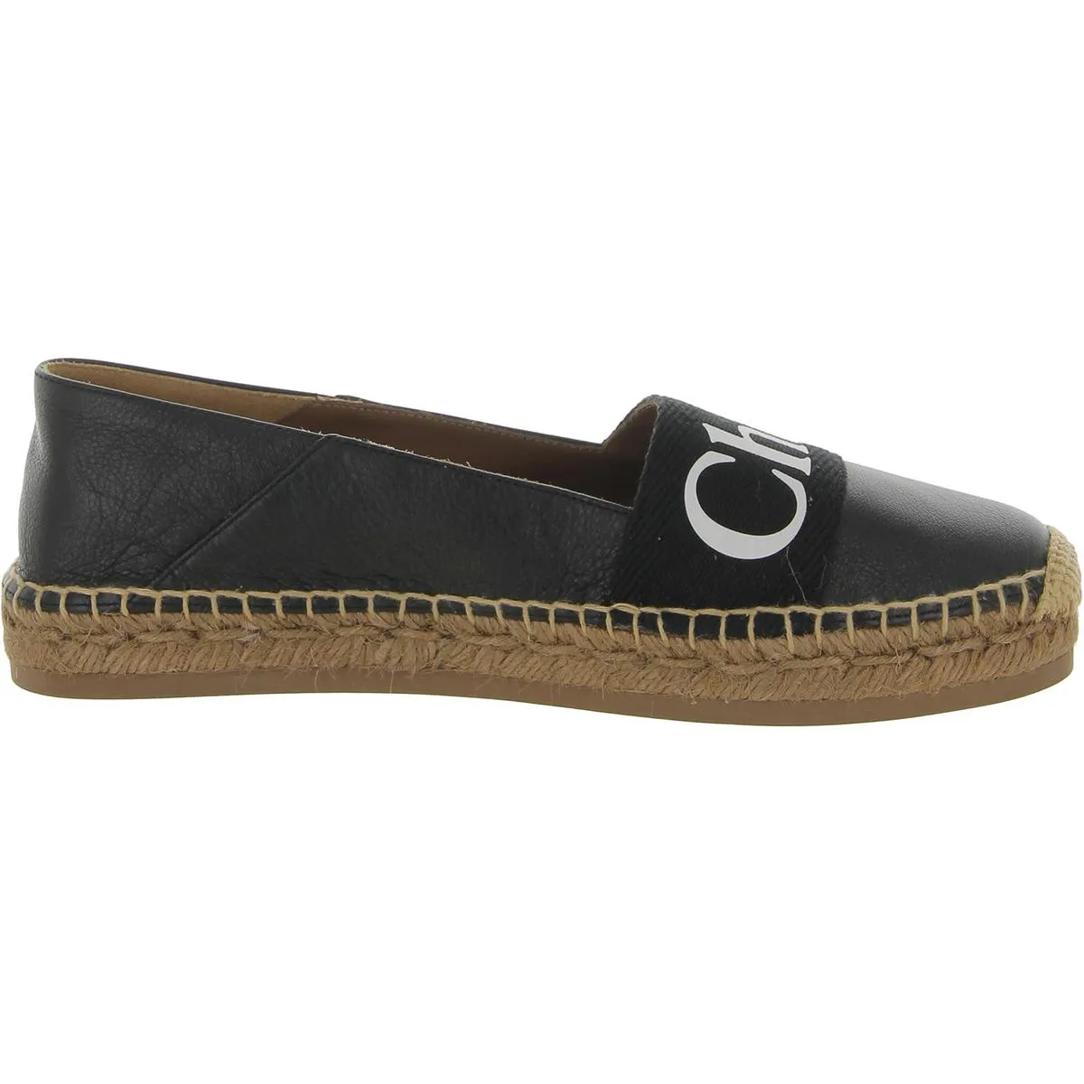 WOODY Womens Leather Flat Espadrilles